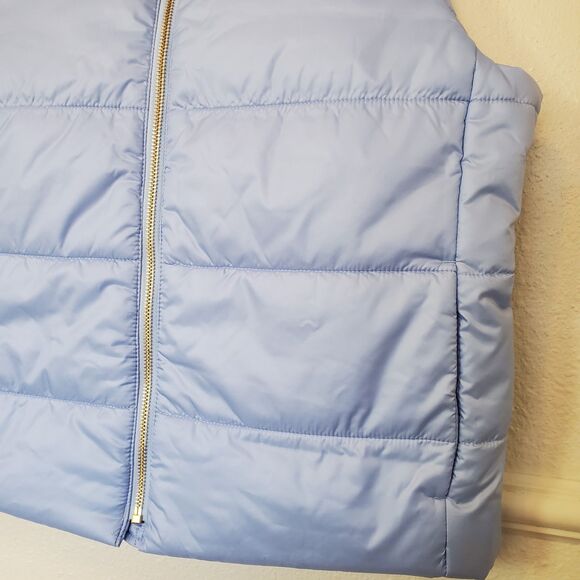 J. Crew Mountain Puffer Vest Sz S Full Zip Baby Blue Pockets $128 BU286 - Picture 3 of 16